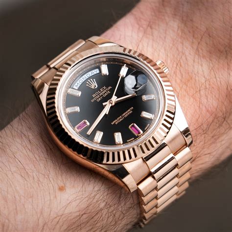 rolex rose gold black|rolex rose gold 40mm president.